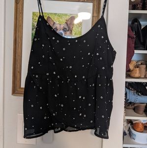 Hollister black star Blouse size small peplum